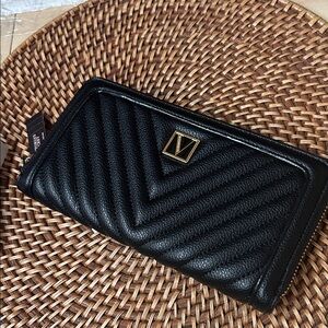 Victoria's Secret Black Quilted Wallet